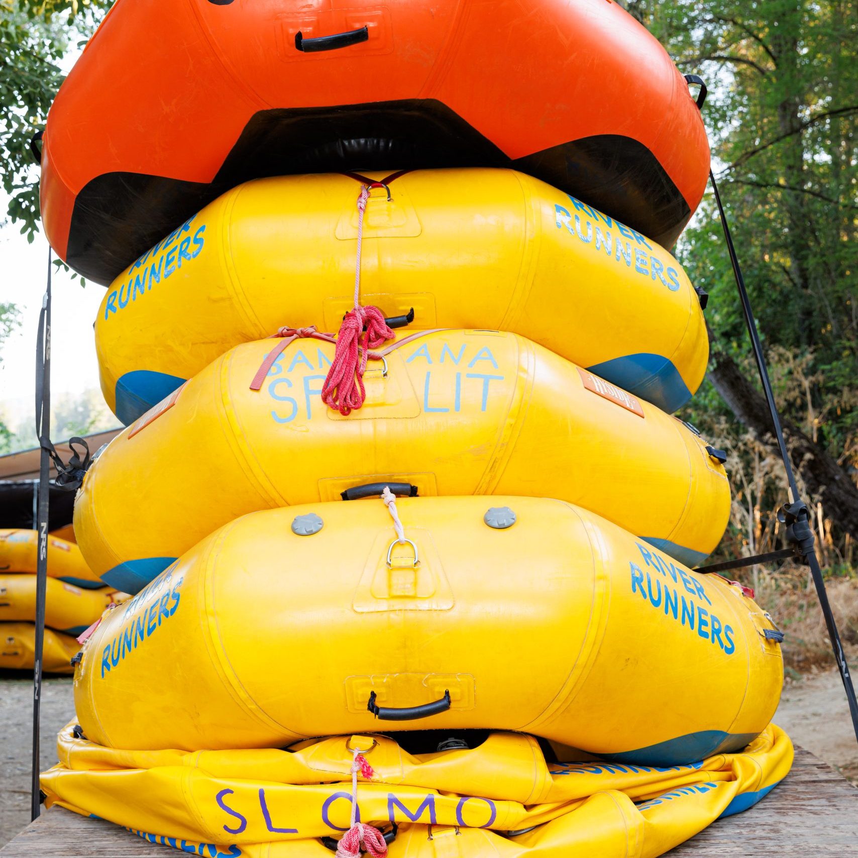 River Runners Boats Stacked on trailer